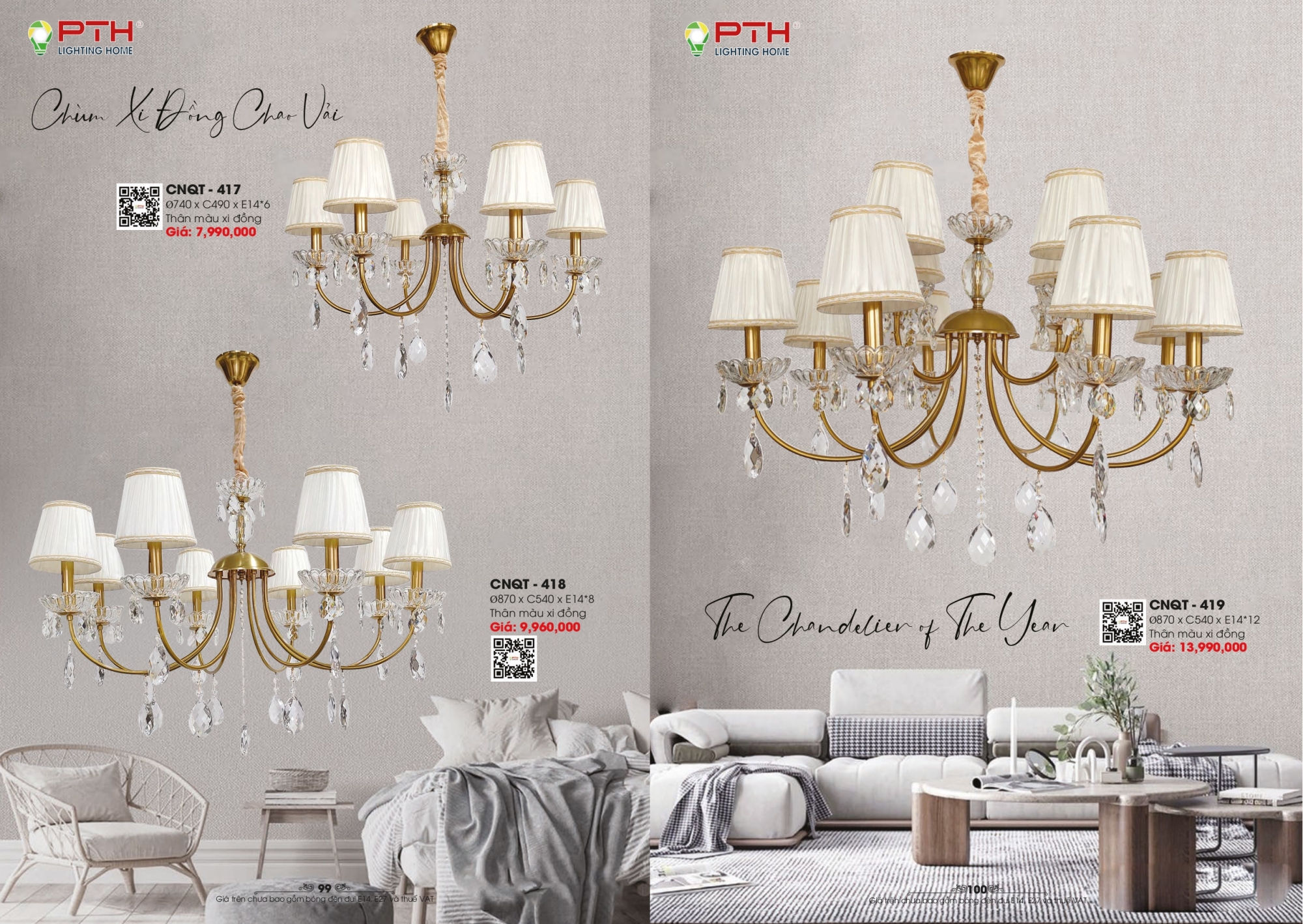 Bảng giá đèn trang trí PTH Lighting Home 2026